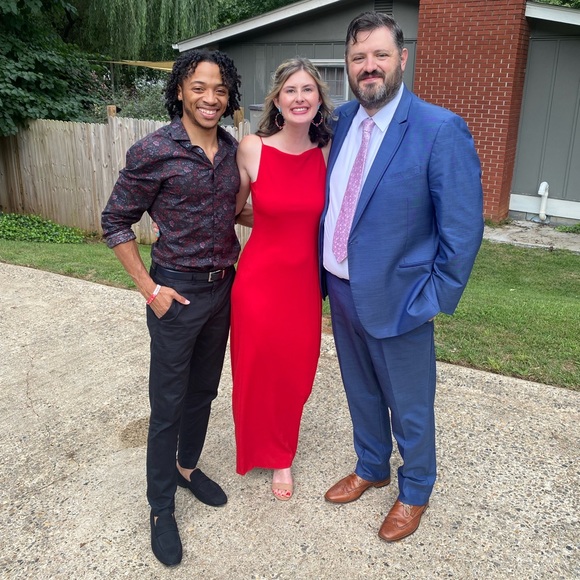 Long red open back dress - Picture 4 of 4